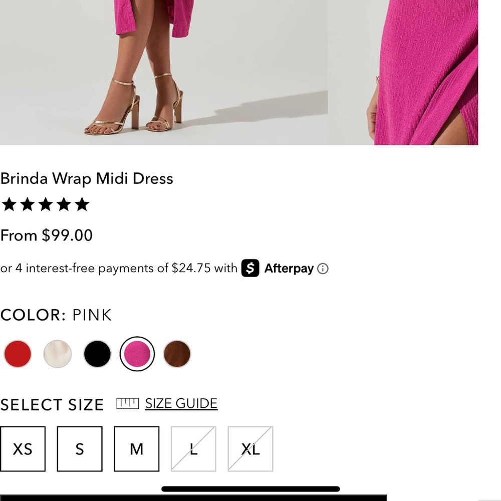 Pink Wrap Midi Dress